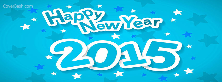 starry blue happy new year 2015 facebook cover