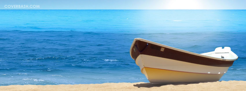 the boat at beach facebook cover