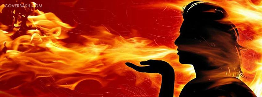 lady blowing fire facebook cover
