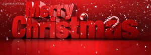 big red merry christmas facebook cover