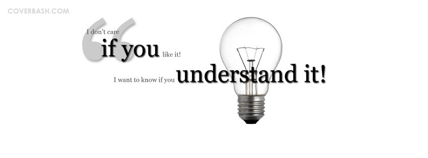 understand it..! facebook cover