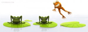 funny frog jumping facebook cover